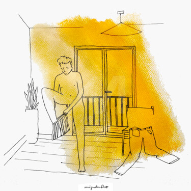 Regarde, allez, regarde-moi. Dessin intitulée "Regarde, allez, reg…" par Mignelmétro, Œuvre d'art originale, Encre Monté sur Châssis