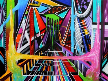 Peinture intitulée "Pensamiento Diverge…" par Miguel Alarcón Molina, Œuvre d'art originale, Acrylique Monté sur Châssis en b…