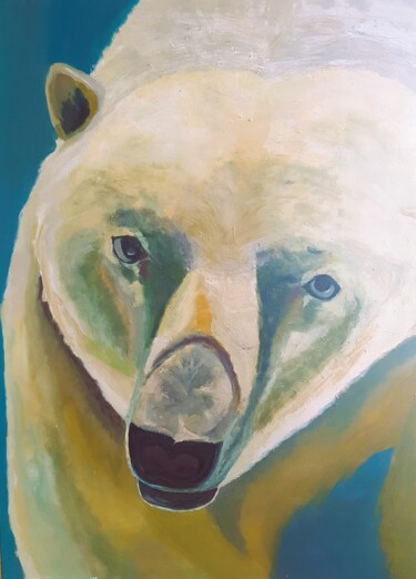 Pintura titulada "Tête d'ours 3" por Miguel Angel Ayllón, Obra de arte original, Acrílico Montado en Bastidor de camilla de…