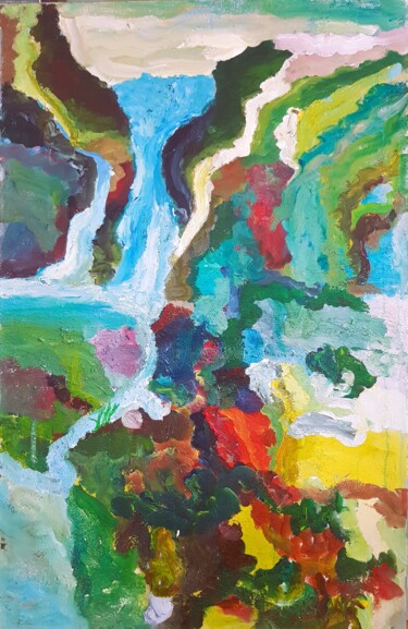 Painting titled "Paysage 4" by Miguel Angel Ayllón, Original Artwork, Acrylic