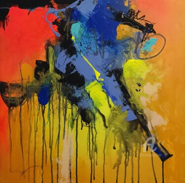 Картина под названием "Corcel Azul" - Miguel Angel Duarte (ENZO), Подлинное произведение искусства, Акрил Установлен на Дере…