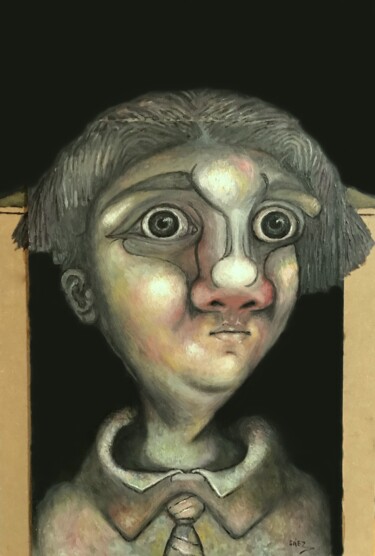 Schilderij getiteld "Personaje6" door Miguel Ángel Sáez, Origineel Kunstwerk, Olie