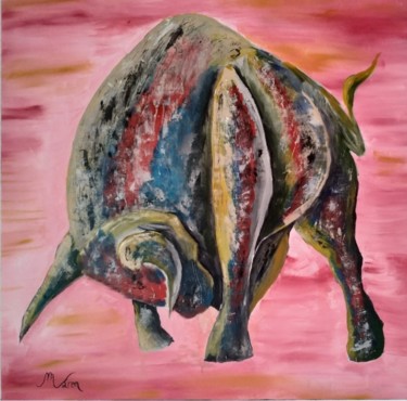 Painting titled "Bull 2" by Miguel Ángel Varón Recaj, Original Artwork, Acrylic