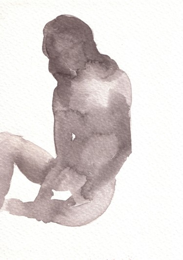 Zeichnungen mit dem Titel "SHADOW NUDE" von Miguel Esquivel Kuello, Original-Kunstwerk, Tinte