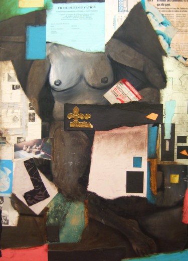 Collages titled "COLLAGE & NU" by Miguel Esquivel Kuello, Original Artwork, Oil