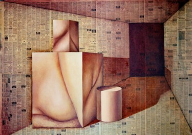 Collages titled "COLLAGE CON CUBO Y…" by Miguel Esquivel Kuello, Original Artwork, Other
