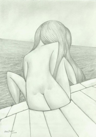 Dessin intitulée "SEA BAMBERGIRL" par Miguel Esquivel Kuello, Œuvre d'art originale, Crayon