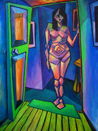 Pittura intitolato "CUBIST WOMAN" da Miguel Esquivel Kuello, Opera d'arte originale, Olio