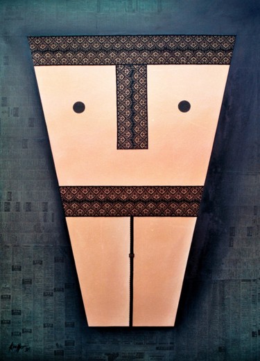 "The Mask" başlıklı Kolaj Miguel Esquivel Kuello tarafından, Orijinal sanat, Petrol