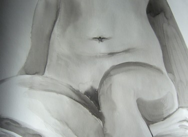 Desenho intitulada "EROTIC NUDE 2013" por Miguel Esquivel Kuello, Obras de arte originais, Tinta