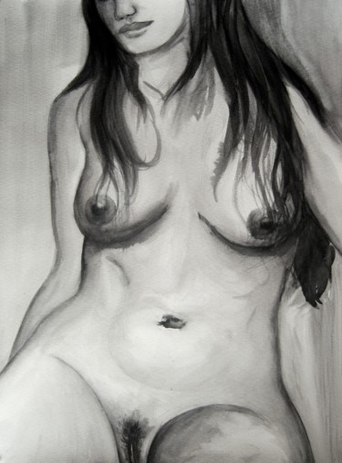 Σχέδιο με τίτλο "INK FEMALE TORSO" από Miguel Esquivel Kuello, Αυθεντικά έργα τέχνης, Μελάνι