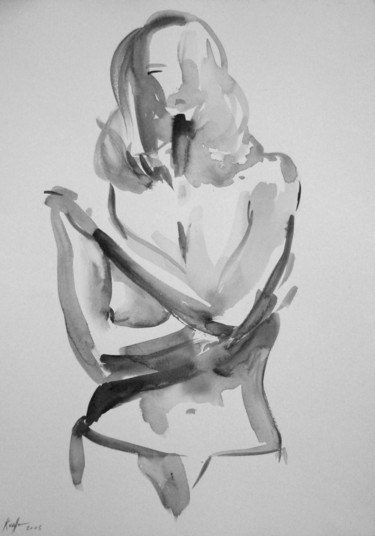 Рисунок под названием "SEXY GIRL  INK 4 -…" - Miguel Esquivel Kuello, Подлинное произведение искусства, Чернила