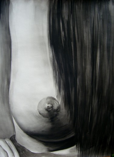 Рисунок под названием "DETAIL IN NUDE INK" - Miguel Esquivel Kuello, Подлинное произведение искусства, Чернила
