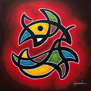 Painting titled "Metamorfosis" by Miguel Gaval, Original Artwork, Acrylic Mounted on Wood Stretcher frame