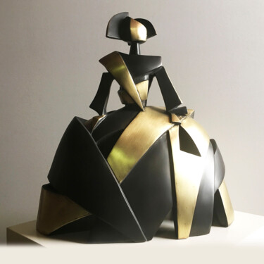 Sculpture intitulée "Infant Girl Air and…" par Miguel Guía, Œuvre d'art originale, Bronze
