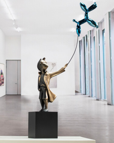 Rzeźba zatytułowany „Child with balloon…” autorstwa Miguel Guía, Oryginalna praca, Brąz
