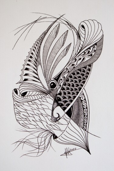 Drawing titled "Crustacean" by Miguel Marques, Original Artwork, Ink