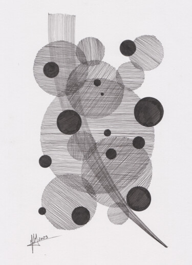 Zeichnungen mit dem Titel "Circles" von Miguel Marques, Original-Kunstwerk, Tinte