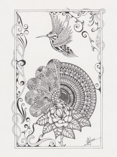 Drawing titled "Colibri" by Miguel Marques, Original Artwork, Ink