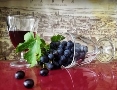 Fotografía titulada "Grapes and wine" por Miguel Marques, Obra de arte original, Fotografía digital