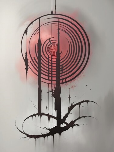 Artes digitais intitulada "Red Spiral" por Miguel Marques, Obras de arte originais, Imagem gerada por IA