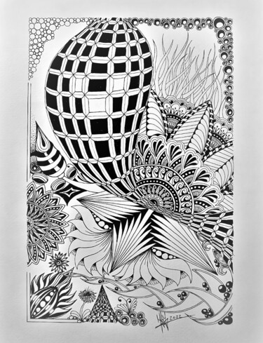 Drawing titled "Balão / Balloon" by Miguel Marques, Original Artwork, Ink