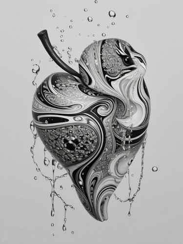 Digitale Kunst mit dem Titel "Love Aplle 2" von Miguel Marques, Original-Kunstwerk, KI-generiertes Bild