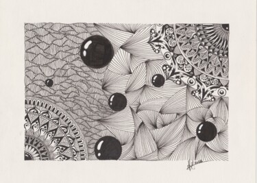 Рисунок под названием "Esferas" - Miguel Marques, Подлинное произведение искусства, Чернила