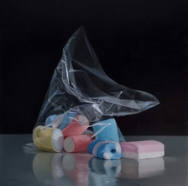 Pintura titulada ""Bolsa con dulces"" por Miguel Nuñez, Obra de arte original, Oleo