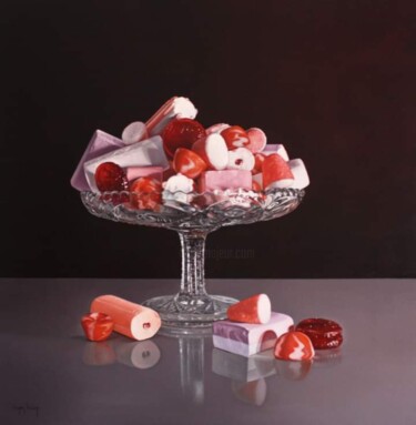 Malerei mit dem Titel "Candy beat" von Miguel Nuñez, Original-Kunstwerk, Öl