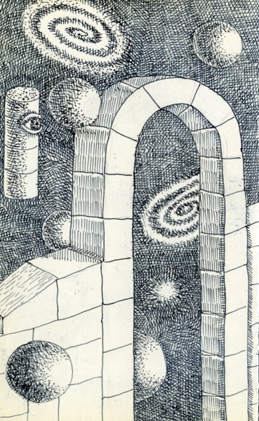 Desenho intitulada "Cósmico" por Miguel Rojas, Obras de arte originais, Tinta