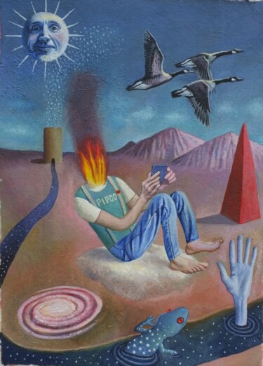 Pintura intitulada "Pipco" por Miguel Rojas, Obras de arte originais, Óleo