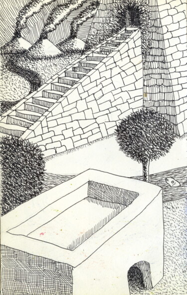 Drawing titled "¿Hay alguien ahí?" by Miguel Rojas, Original Artwork, Ink