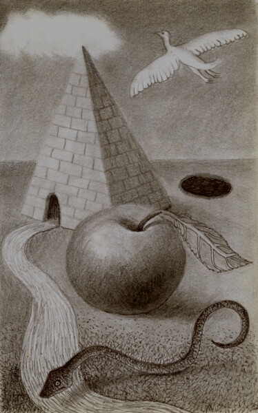 Zeichnungen mit dem Titel "Sin título #5" von Miguel Rojas, Original-Kunstwerk, Bleistift