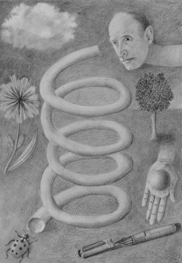 Dessin intitulée "Muelle" par Miguel Rojas, Œuvre d'art originale, Graphite