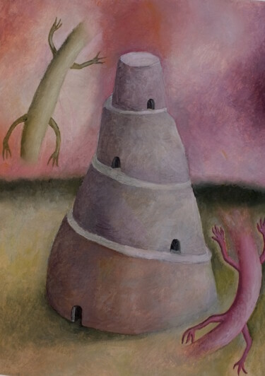 Pintura titulada "Zigurat" por Miguel Rojas, Obra de arte original, Oleo