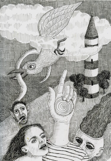 Σχέδιο με τίτλο "No lo entiendo" από Miguel Rojas, Αυθεντικά έργα τέχνης, Μελάνι