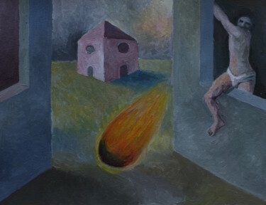 Pittura intitolato "No salgo de una y m…" da Miguel Rojas, Opera d'arte originale, Olio