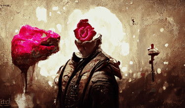 Digital Arts titled "The man or The rose" by Miguel Vieira, Original Artwork, Digital Painting