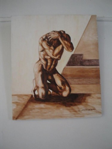Painting titled "la misere" by Miguel Meunier, Original Artwork, Oil