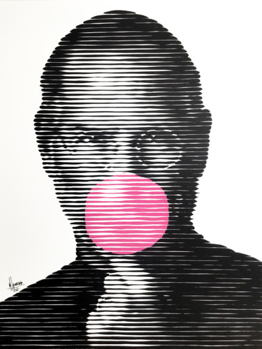 Painting titled "Bubble gum 07" by Miguel Angel Lozano Bonora, Original Artwork, Acrylic Mounted on Wood Panel
