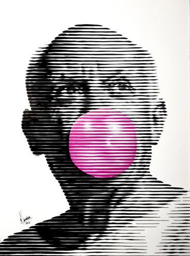 Malerei mit dem Titel "Bubble gum 10" von Miguel Angel Lozano Bonora, Original-Kunstwerk, Acryl Auf Holzplatte montiert