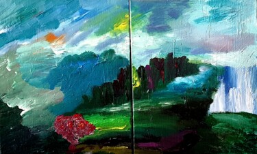 Painting titled "Breeze/ la brise" by Miguelle Mahuton, Original Artwork, Acrylic