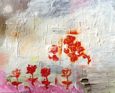 Painting titled "Mirror (Roses line)" by Miguelle Mahuton, Original Artwork, Acrylic