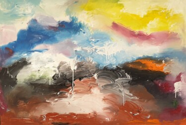Картина под названием "Stormy" - Miguelle Mahuton, Подлинное произведение искусства, Акрил Установлен на Деревянная рама для…