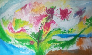 Painting titled "Poem" by Miguelle Mahuton, Original Artwork, Acrylic