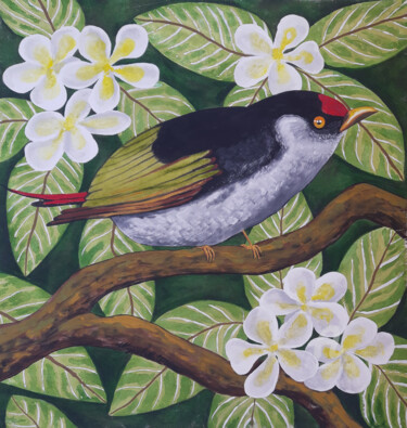 Pintura intitulada "O Canto do Pássaro" por Miguel Matos, Obras de arte originais, Acrílico