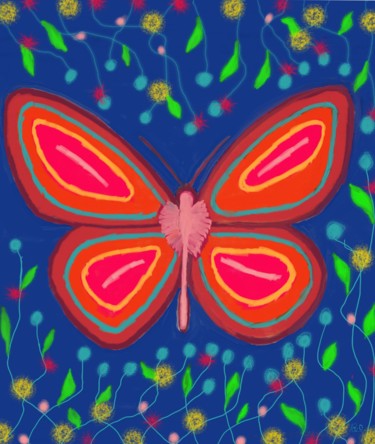 Arte digital titulada "Mariposa" por Miguel Sanguesa, Obra de arte original, Pintura Digital