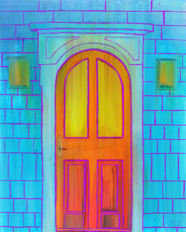 Digitale Kunst mit dem Titel "Puerta de casa" von Miguel Sanguesa, Original-Kunstwerk, Digitale Malerei