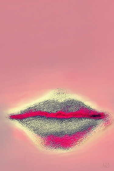 Digital Arts titled "Labios sobre rosa" by Miguel Sanguesa, Original Artwork, Digital Painting